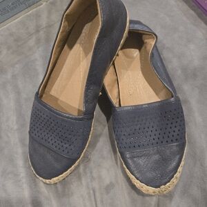 Clarks Navy Espadrille Flats